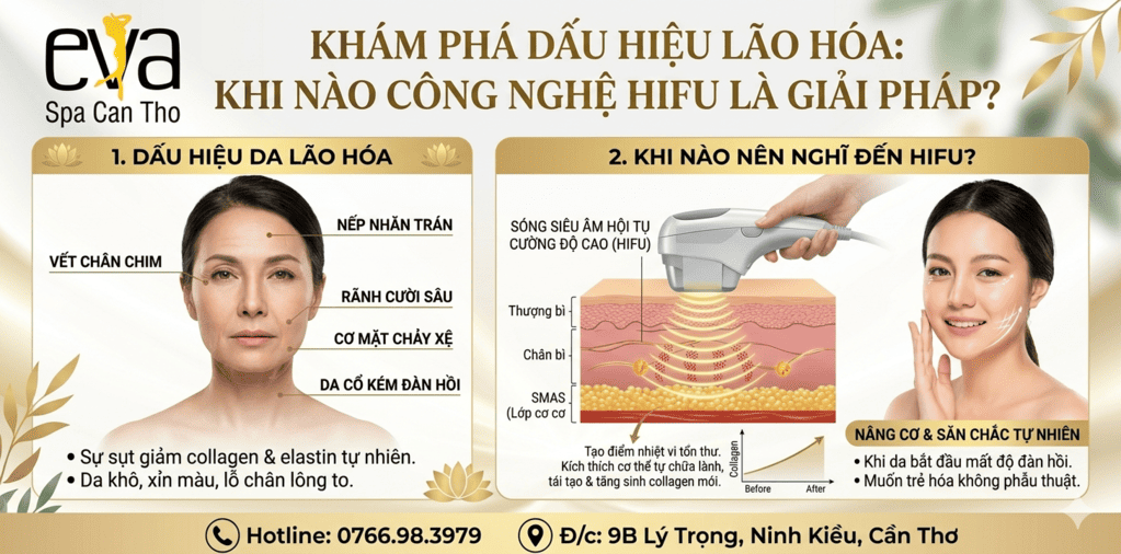 Dấu hiệu da đang lão hóa và khi nào nên nghĩ đến HIFU?