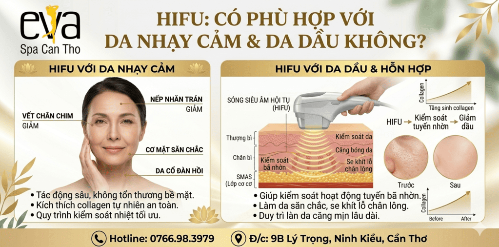 HIFU có phù hợp với da nhạy cảm và da dầu không?