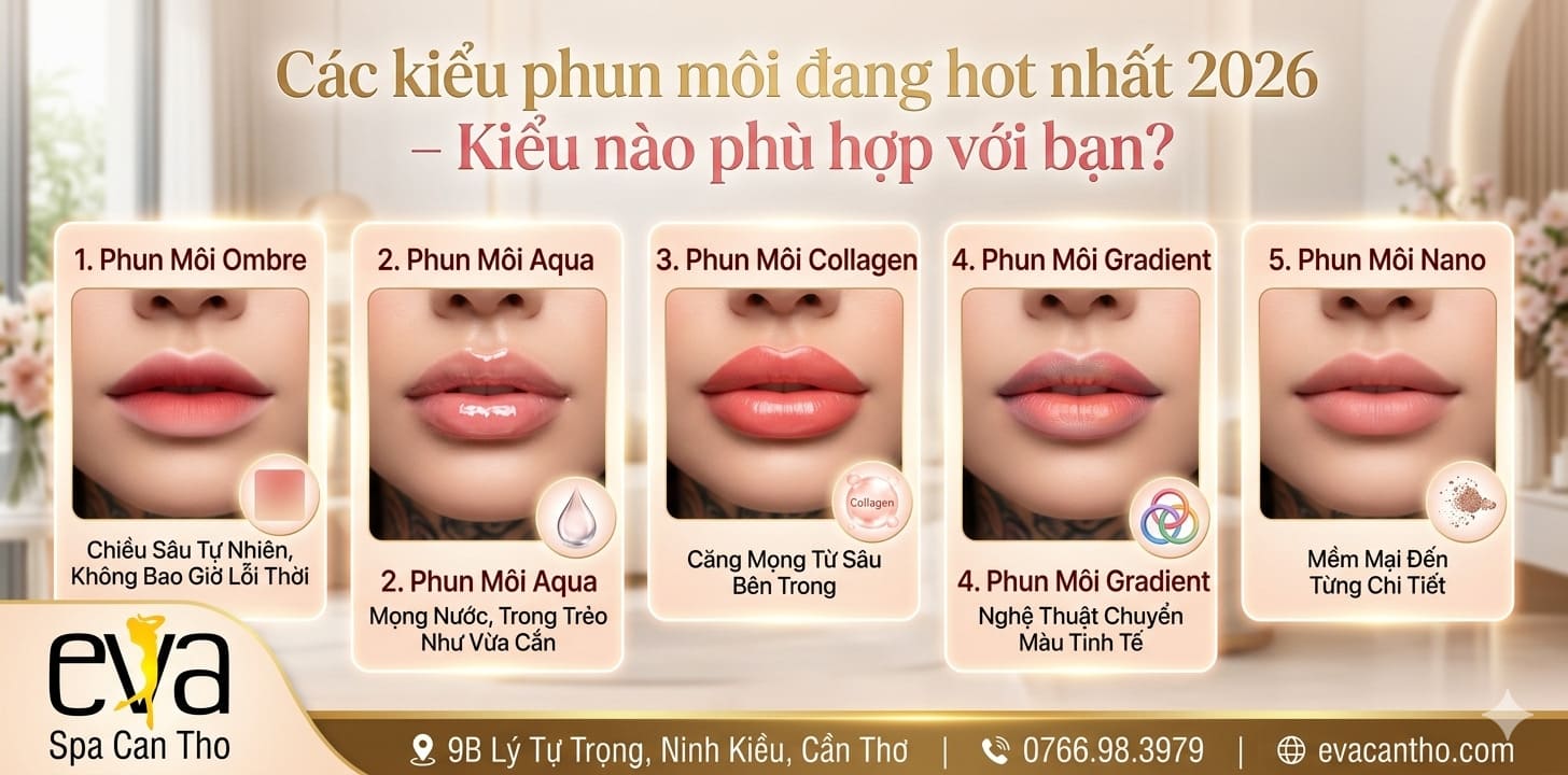 Các Kiểu Phun Môi Đang Hot Nhất 2026 – Kiểu Nào Phù Hợp Với Bạn?