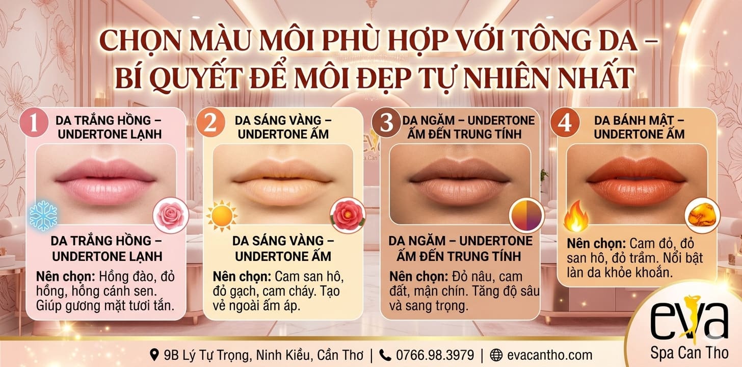Chọn Màu Môi Phù Hợp Với Tông Da – Bí Quyết Để Môi Đẹp Tự Nhiên Nhất