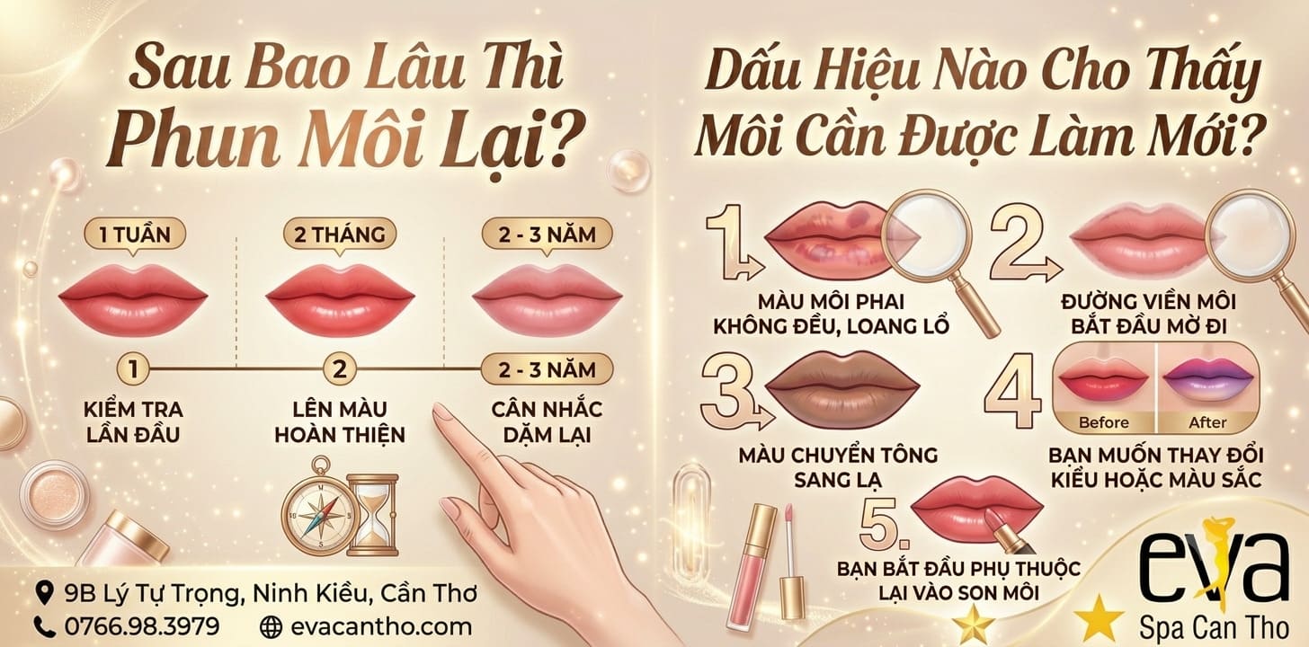 Sau Bao Lâu Thì Phun Môi Lại? Dấu Hiệu Nào Cho Thấy Môi Cần Được Làm Mới?