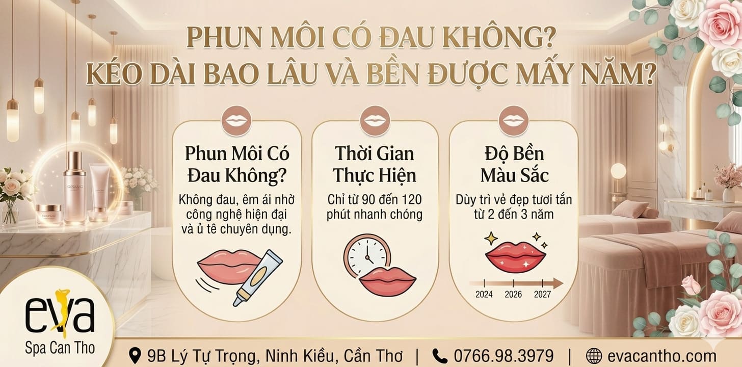 Phun Môi Có Đau Không? Kéo Dài Bao Lâu Và Bền Được Mấy Năm?