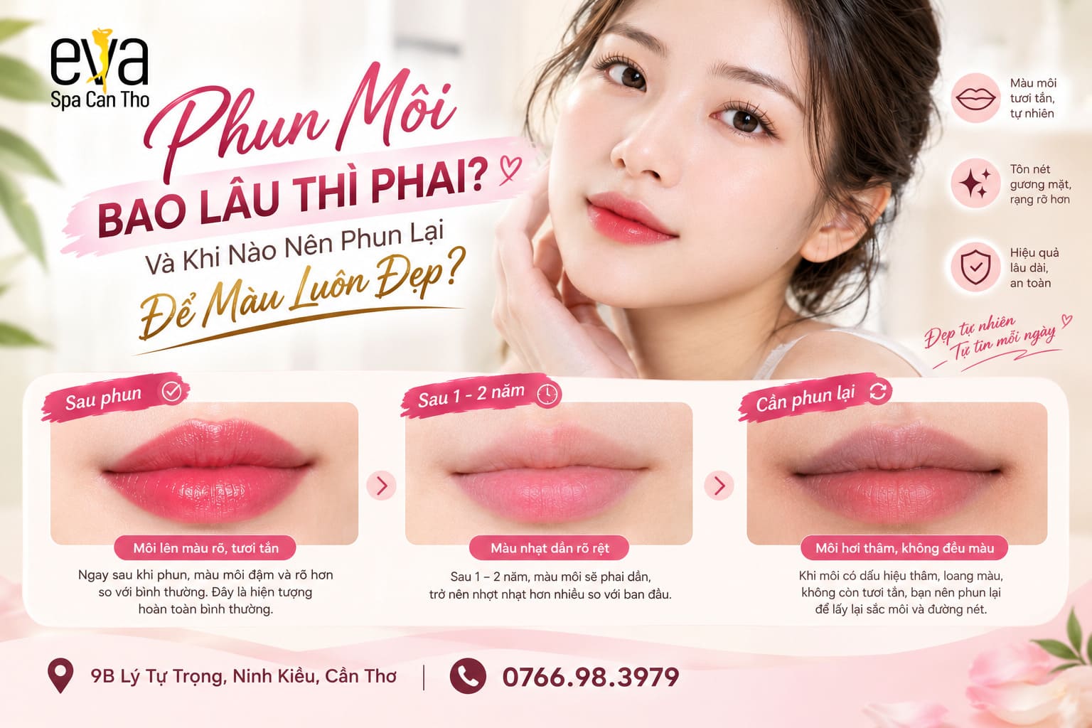 Phun Môi Bao Lâu Thì Phai? Và Khi Nào Nên Phun Lại Để Màu Luôn Đẹp?