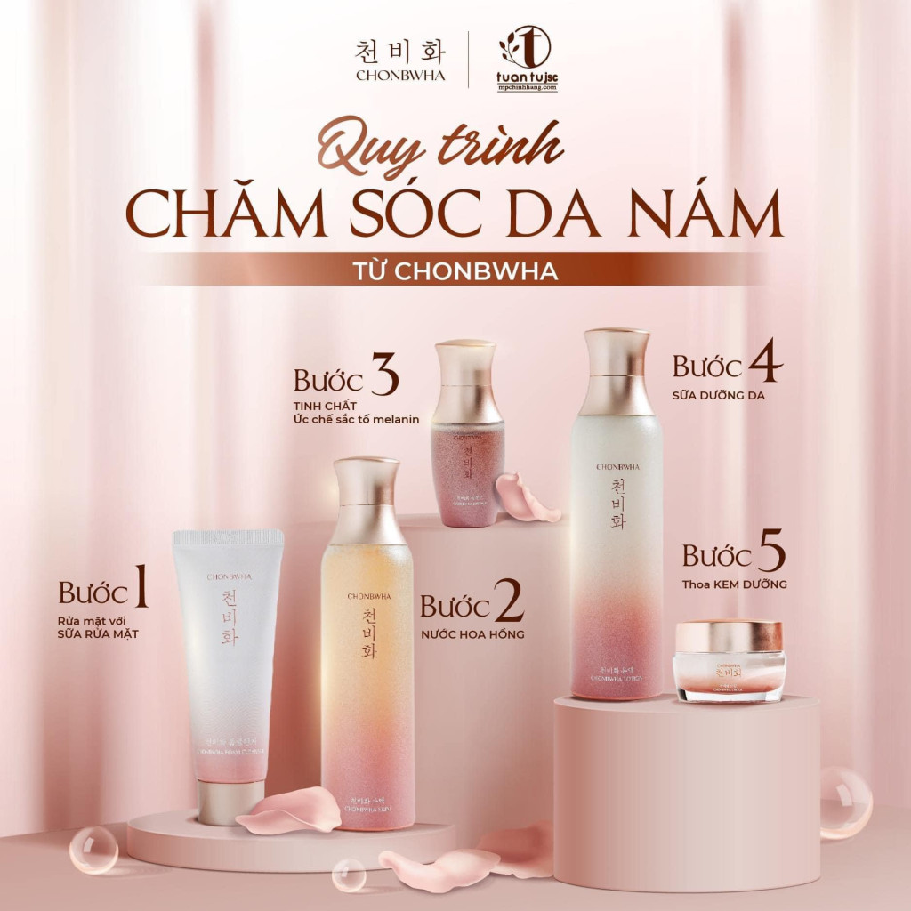 Bộ mỹ phẩm dưỡng da 5 món thương hiệu Chonbwha Hàn Quốc