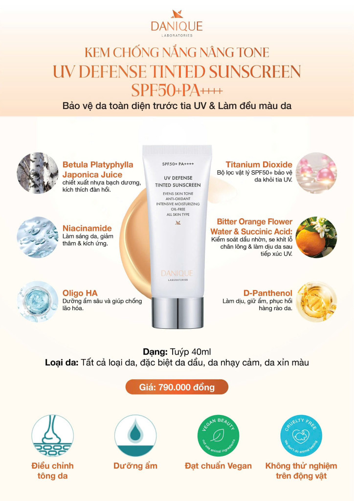 Kem Chống Nắng Nâng Tone Uv Defense Tinted Sunscreen SPF50+ PA++++, tuýp 40ml